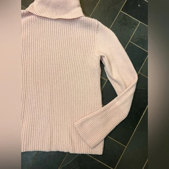 White House Black Market pink Womens Turtleneck Sweater Wool cashmere Blend - Picture 4 of 5